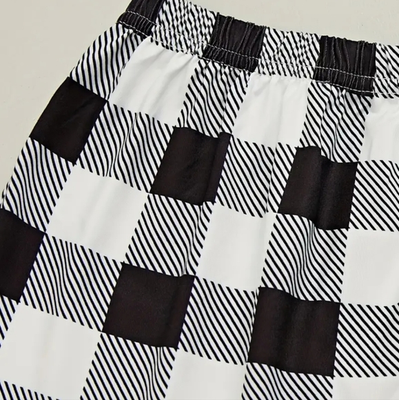 🤍🖤NEW🤍🖤SO CUTE!! Coffee Plaid 3PC Pajama Set - Picture 3 of 5